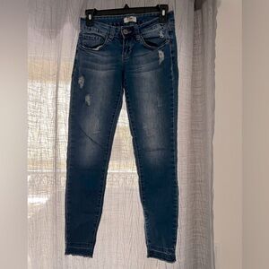 Size 1, YMI medium washed skinny jeans.